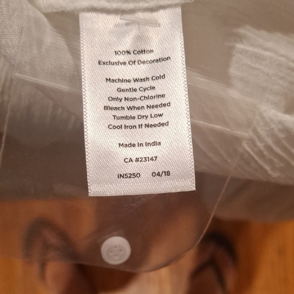 Talbots White 3/4 Sleeve Embellished Blouse - Picture 5 of 5